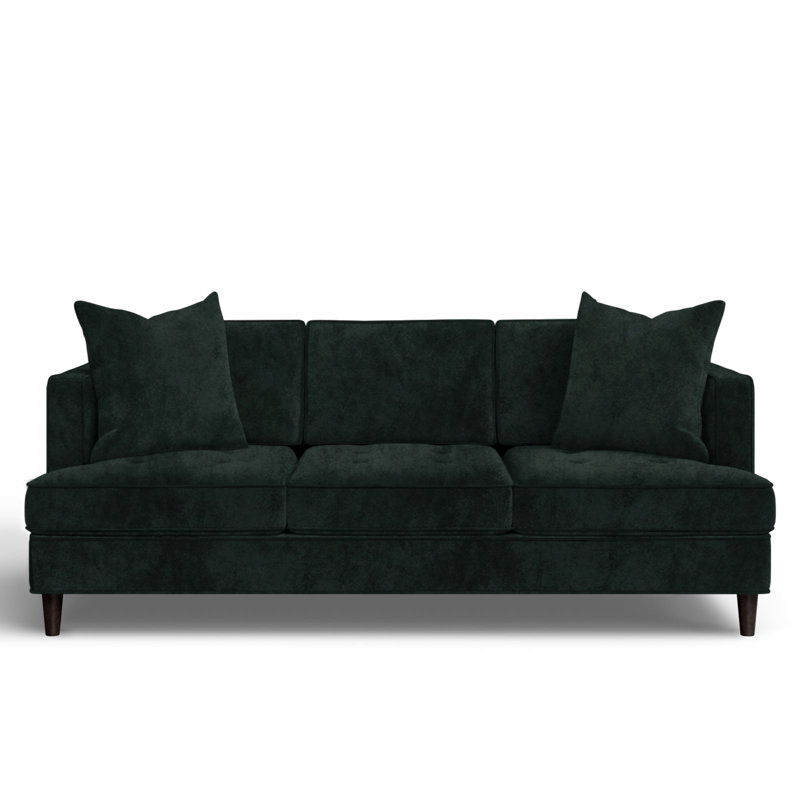 Upholstered 84'' Sofa, Bella Hunter Performance Velvet