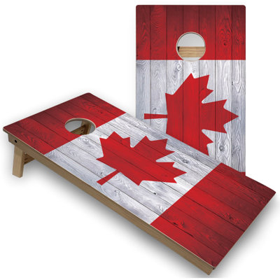 2' x 4' Distressed Flag Themed Cornhole Boards with LED Lights