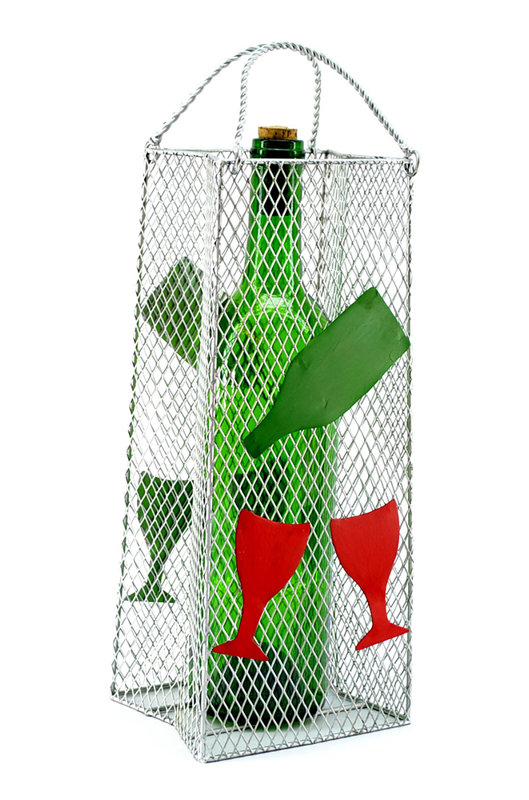 Support à vin de table pour 1 bouteille cadeau sac