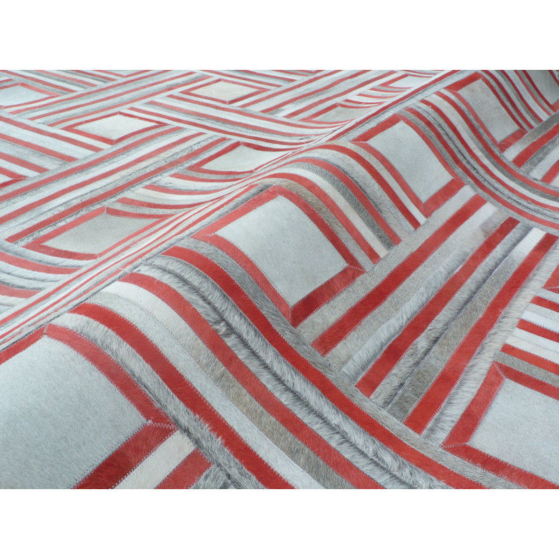 Natural Hide Cowhide Geometric Area Rug