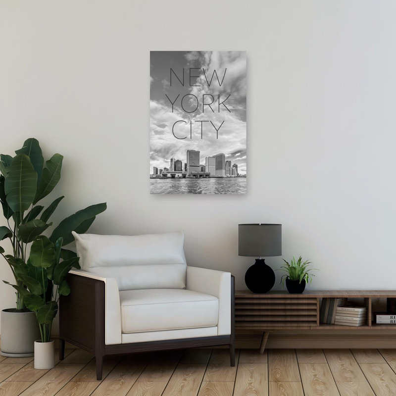 New York City Skyline Minimalist Abstract Architecture City Wall Art Print, H 36 po x l 24 po