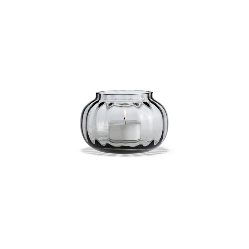 Primula 2.4'' H Glass Tabletop Tealight Holder, Smoke