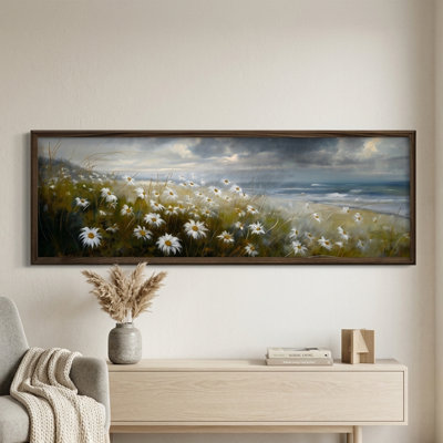 Décoration murale panoramique encadrée « Marguerites de bord de mer »
