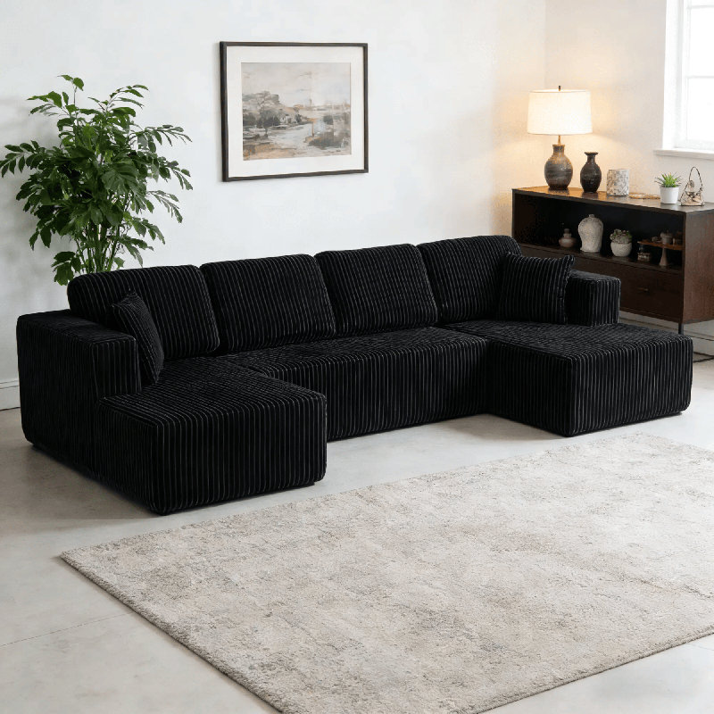 Canapé modulaire Boneless, Noir
