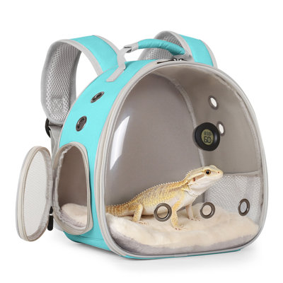 Sac de transport pour reptiles avec thermomètre et hygromètre intégrés, pour lézards et dragons barbus, rose