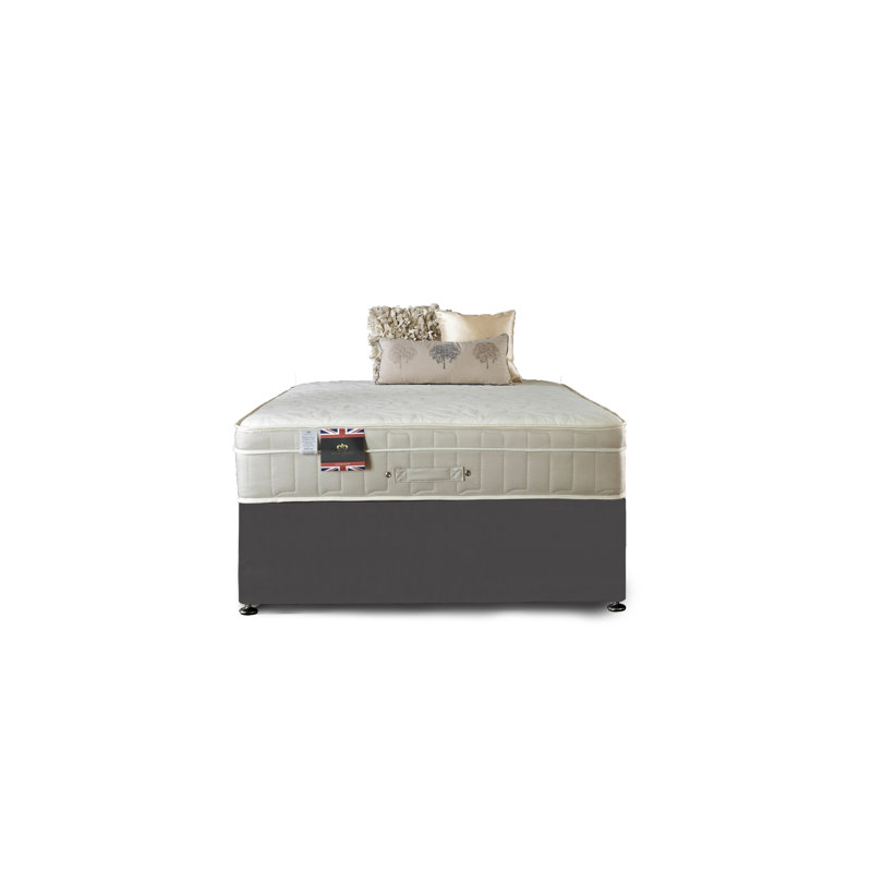 Arkin Pocketsprung Divan Bed Set, 4 Drawers, Small Double (4'), Steel Plush Velvet