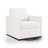 Modern Upholstered Beige Square Swivel Armchair with Matel Base-1911173916
