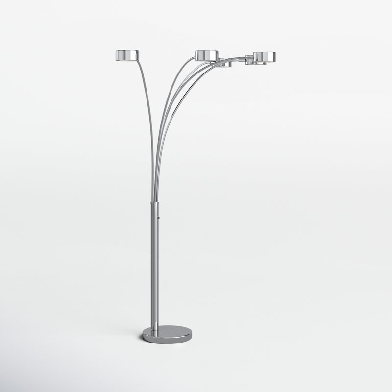 Cheddington 88'' Tree Floor Lamp, Brushed Steel