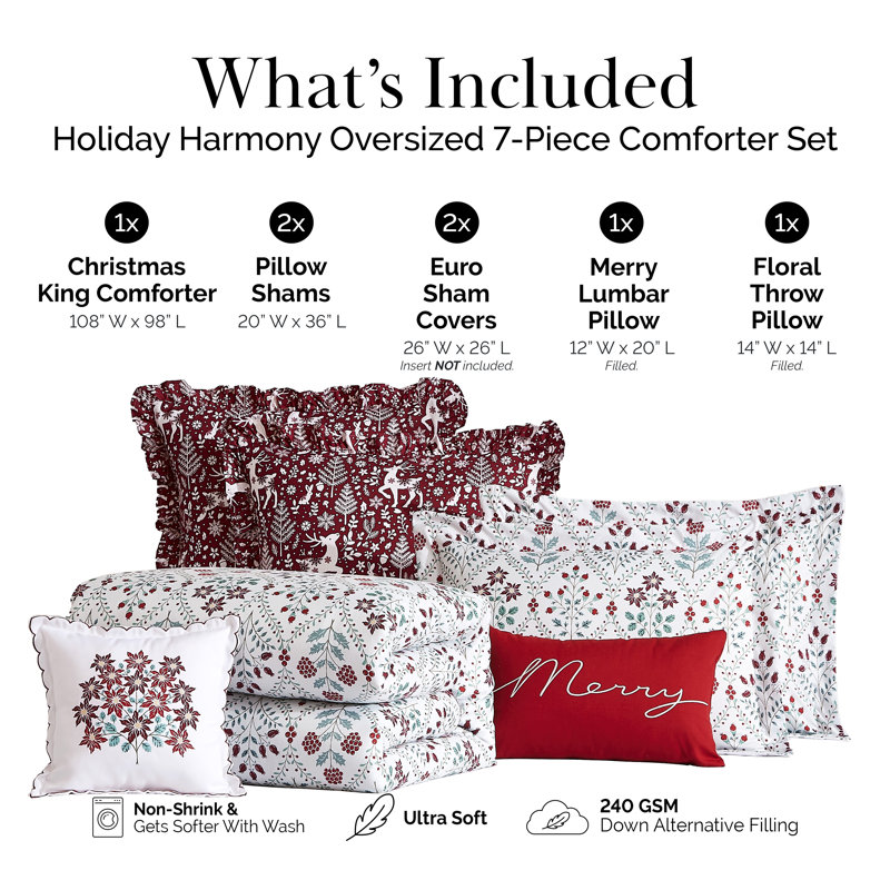 Ensemble de literie réversible en duvet de Noël Southshore Fine Linens Holiday Harmony