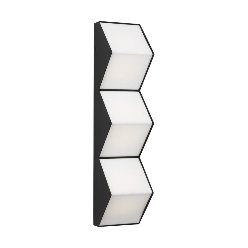 Zig Zag 3 - Light LED Flush Mounted Sconce, Nightshade Black