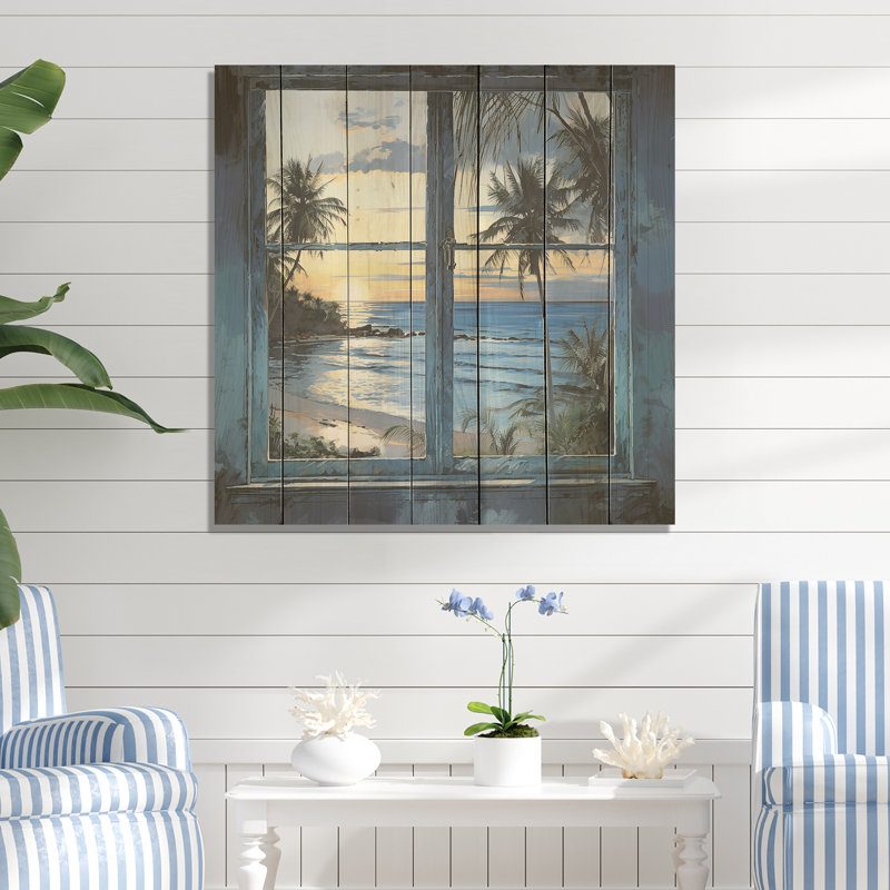 Tranquility Beach Windows Horizon III - Fenêtres côtières sur bois, H 25 po x l 25 po