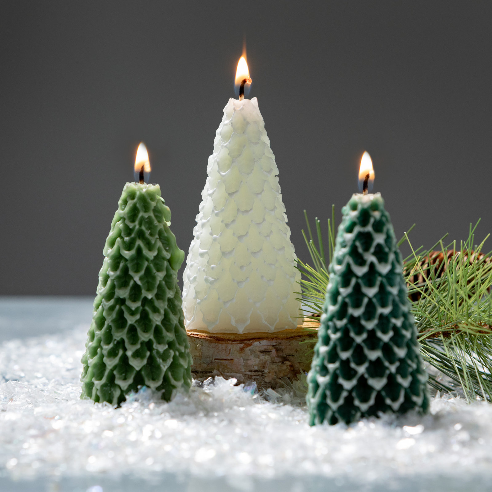 Cone Pine Unscented Novelty Candle