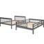 Lit superposé d'escalier gris avec rangement et garde-corps. Chambre à coucher, utilisation dans un dortoir. Matériau en bois massif. Options élargies. Escaliers sécuritaires. Choix de configuration polyvalents. Aucune boîte à ressorts requise. 250 lb-317372799