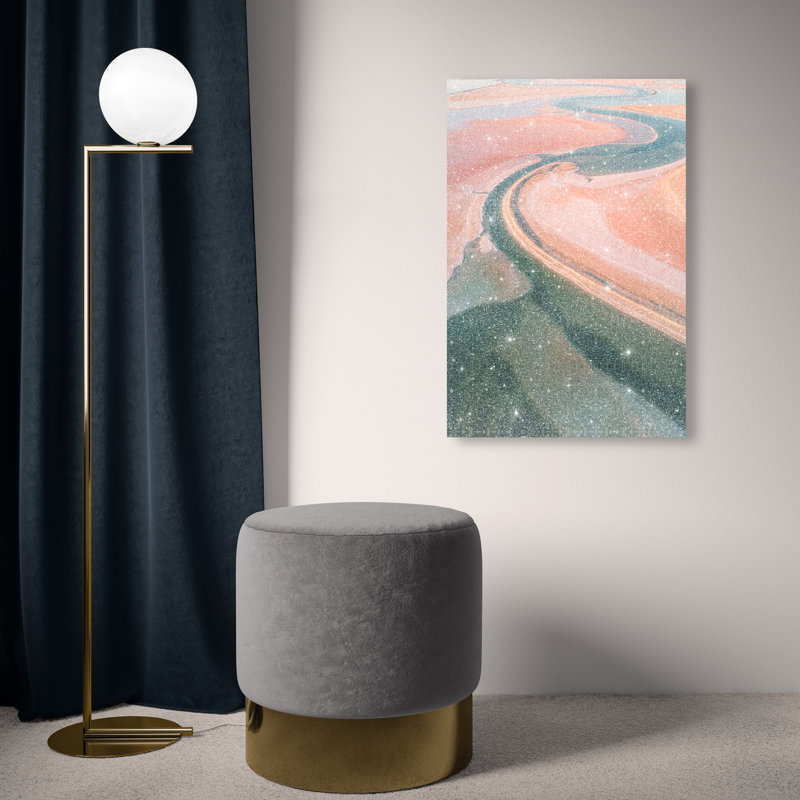 Peach Sand Abstract Canvas Print by Oliver Gal, Black Frame, 10 x 15, 16"H x 24"W, Gallery Wrapped