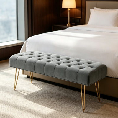 Velvet Upholstered Bench