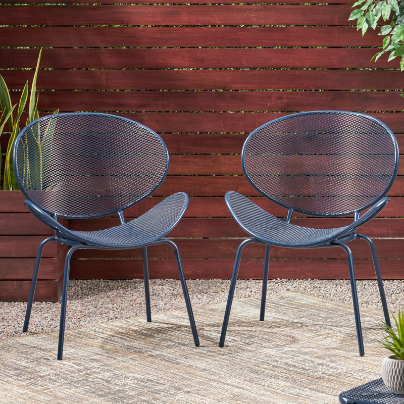 Comfortable Chair In Iron, 34.97 In. Height, 25.28 Width, 25.92 Depth, Iron Build, High, Wide, Deep, 22.71 Lb, Bleu