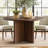 52 Inch White Oak Veneer Round Pedestal Dining Table-1297707077
