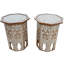 Ensemble de table de bout en bois massif andalou abstrait