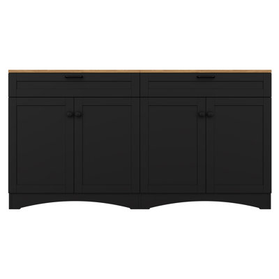Meuble télé avec 2 tiroirs et tablettes réglables pour téléviseur de 70 po ou moins Farmhouse