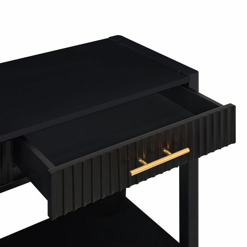Canapé-lit 60 po avec 3 tiroirs Dishaun, Noir