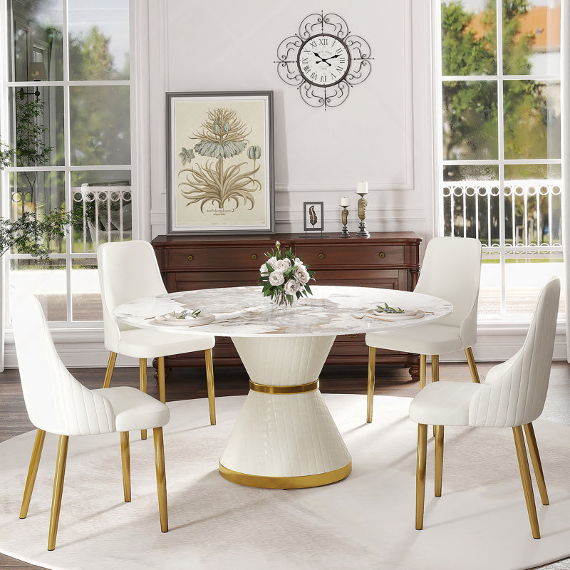 Modern Round Dining Table With Pedestal Base