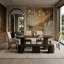 Ensemble de table de salle à manger extensible 7 pièces 46 "à 105" avec chaise de salle à manger, banc et tapis de poker Texas
