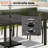 8-Person 56.3'' Square Aluminum Outdoor Dining Table with Umbrella Hole-679941982