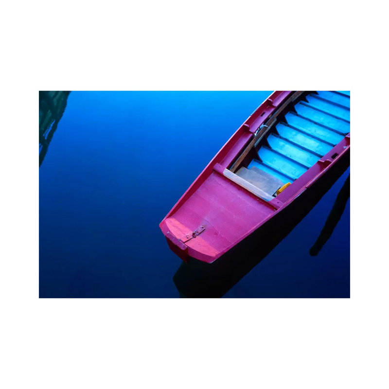 Fuchsia On Blue, Venice, Italy by Jim Nilsen - Wrapped Canvas Gallery-Wrapped Canvas Giclée, 30.48 cm H x 45.72 cm W