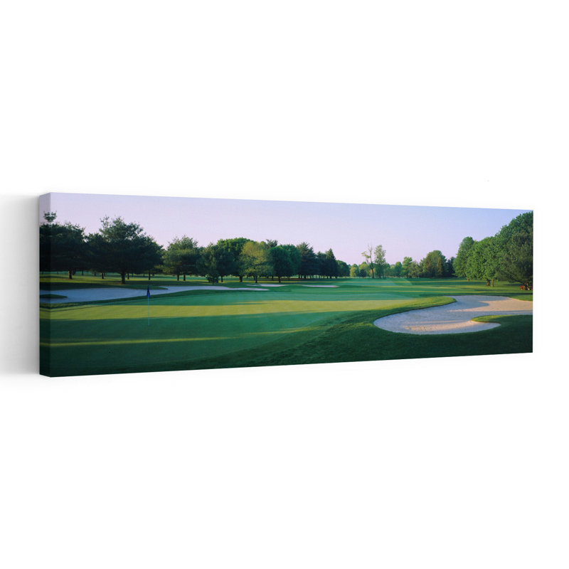 Trees On A Golf Course Westwood Country Club Vienna Virginia USA by Chris John/PDI - Wrapped Canvas Panoramic Print