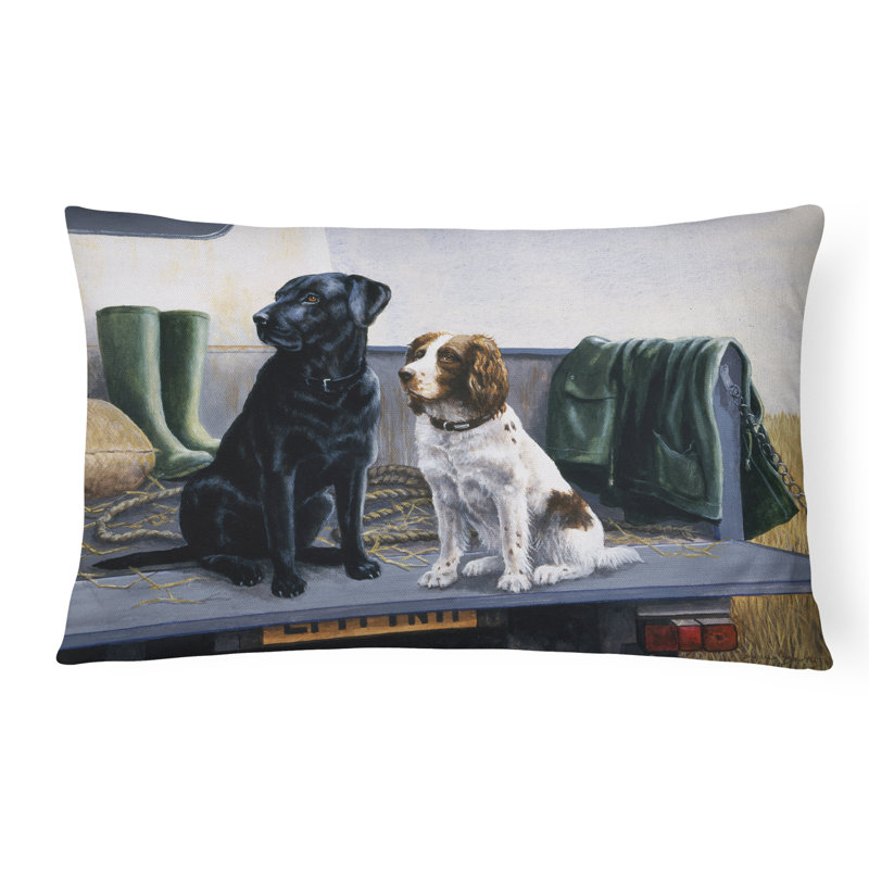  Coussin décoratif intérieur / extérieur On the Tailgate Labrador and Springer Spaniel