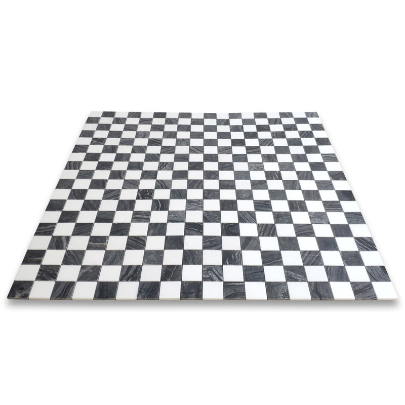 Carreau de mosaïque en marbre argenté 2 x 2