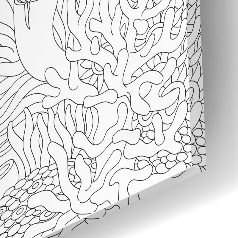 «Coloriage de poulpe» par Epic Portfolio, art mural en verre acrylique, H 16 po x l 24 po x P 0,2 po