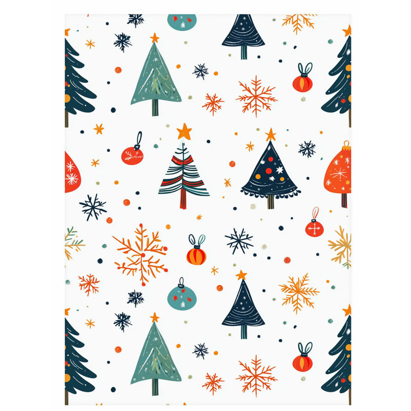 «Holiday Christmas Tree Dreams VI», reproduction d'art moderne sans cadre, H 7 po x l 5 po