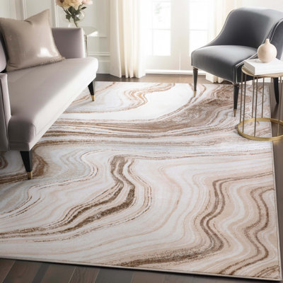 Kampen Glam Abstract Ivory Area Rug