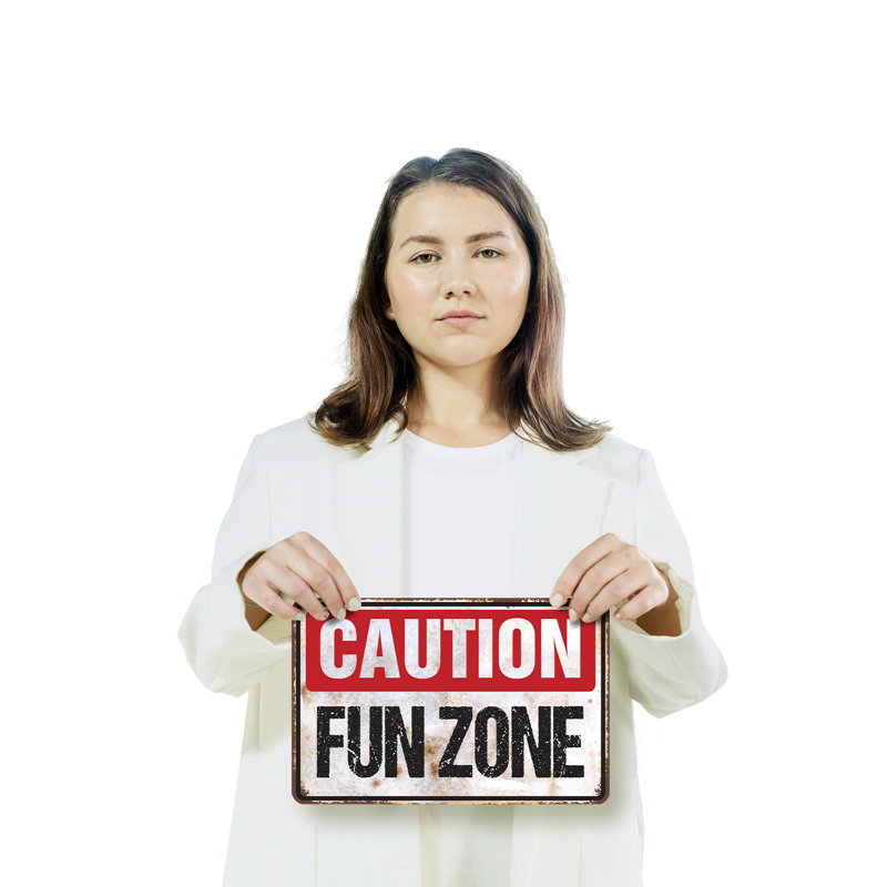 Caution Fun Zone (2 Pack) 8 Inch x 12 Inch Plastic Sign
