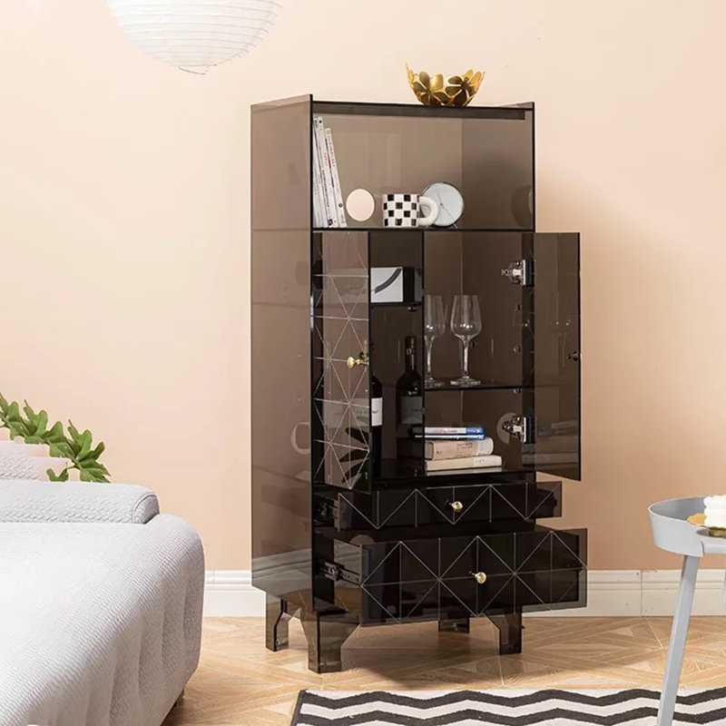 Armoire moderne et multifonctionnelle en acrylique, Noir