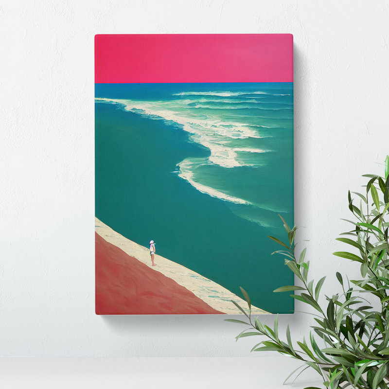 XV1022-493X Alone On The Beach - Print, Wrapped Canvas, 50cm H x 35cm W, No Matte