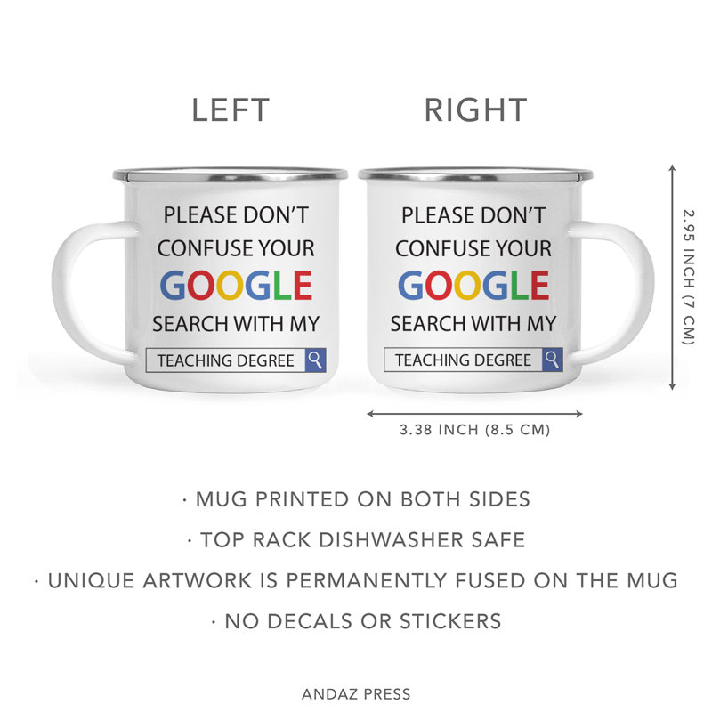 11 oz. Cadeau de graduation en acier inoxydable pour une tasse de café, veuillez ne pas confondre votre recherche Google avec mon grade d'enseignant, paquet de 1, boîte incluse