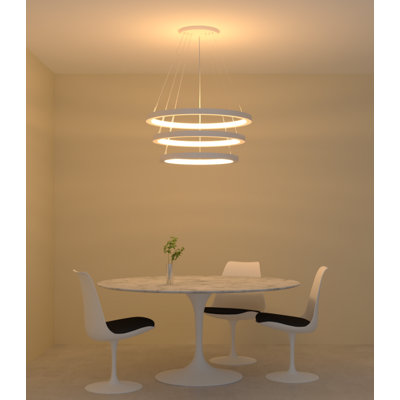 Luminaire suspendu triangulaire à cadre DEL