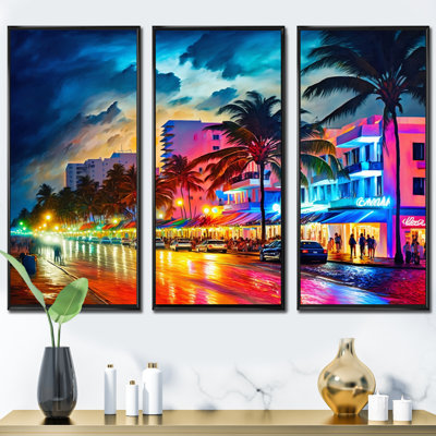 «Seline Seline Miami Beach Holidays 4 Architecture», reproduction de 3 pièces