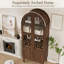 Armoire de rangement arquée en acrylique - Quatre portes avec compartiments à vin (brun foncé)-121975044