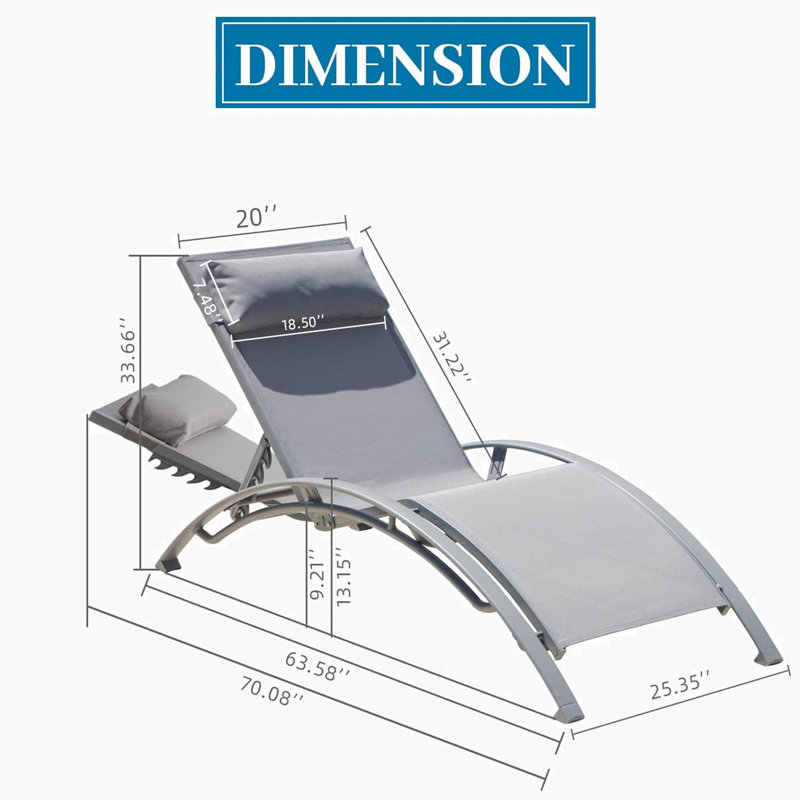 Chaise longue d'extérieur en métal Lurette