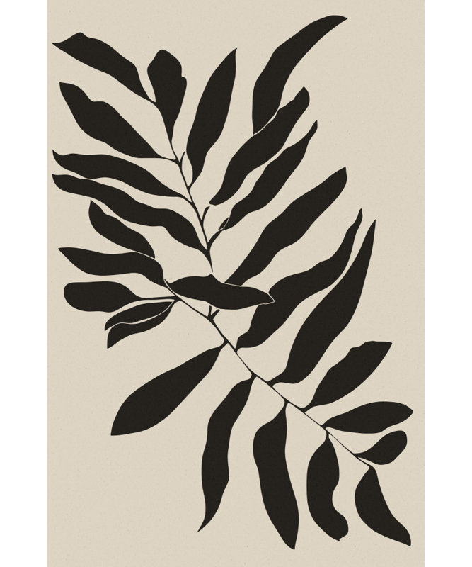 Leafs on twig Print, 32 × 48, Matted Framed Print, White