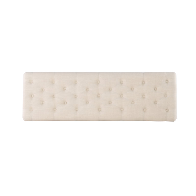 Athylene Linen Upholstered Bench, 17.75” H x 62” W x 19.63” D, Beige