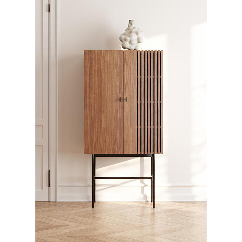 Array Highboard (80 Cm), Black/Walnut