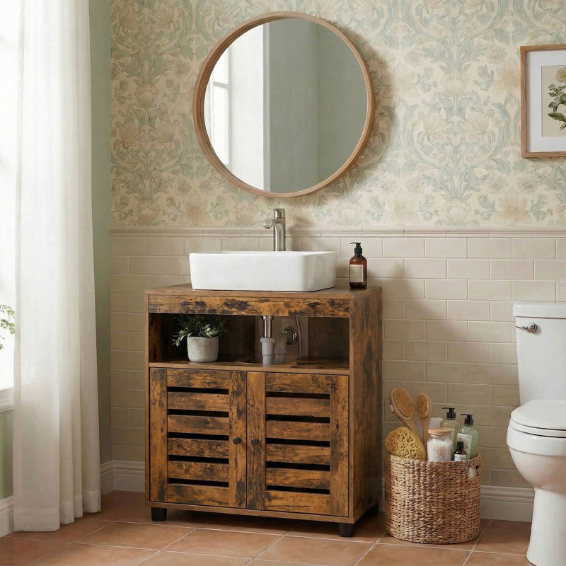 Mayfair 60cm Single Bathroom Vanity Base Only in Brown