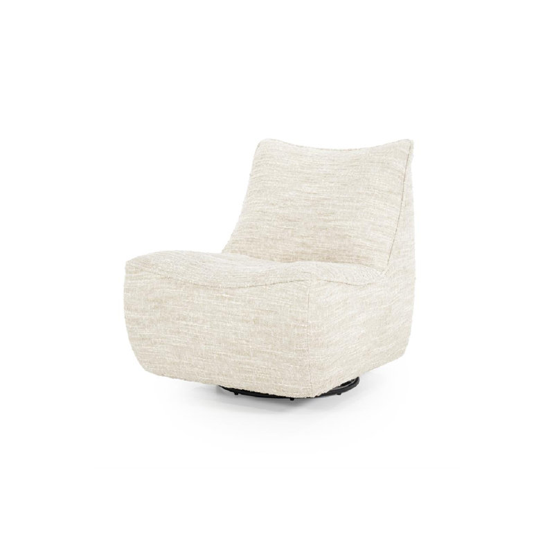 Accent Chair Swivel Lounge Chair, Beige Fabric