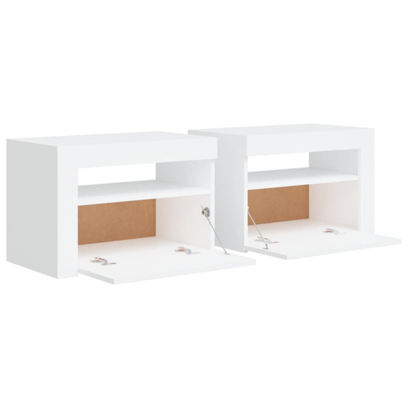 Aamirah 60cm W Manufactured Wood Bedside Table, White