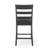 Paige 24''H Ladder Back Counter Stools (Set of 2) - Black Faux Leather & Rubberwood Farmhouse Bar Chairs-1517201206