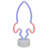 9" Blue And Red LED Neon Style Rocket Ship Table Light